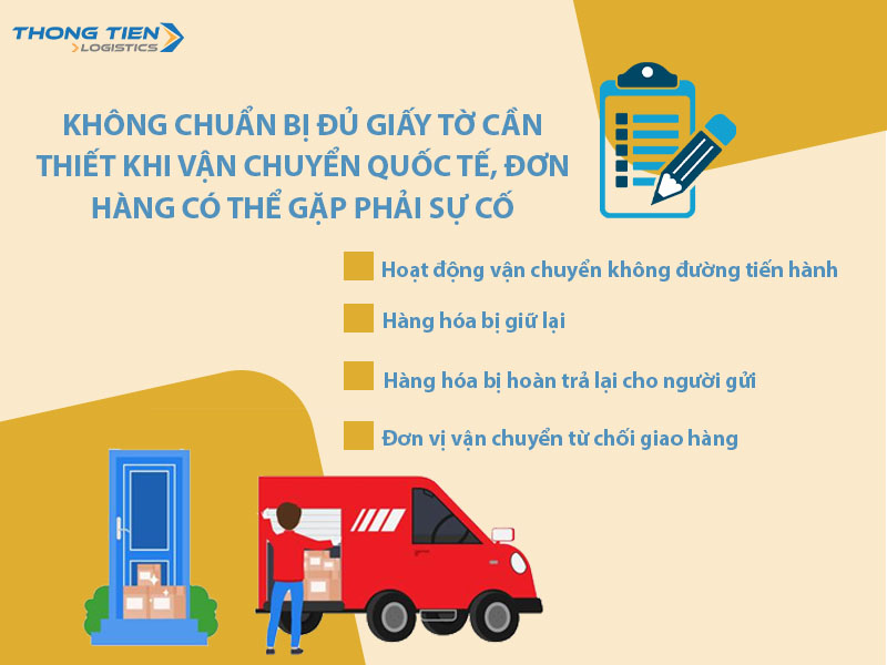 giấy tờ cần thiết khi vận chuyển quốc tế