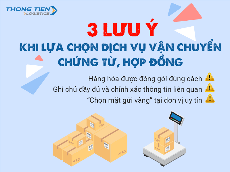 chuyển chứng từ và hợp đồng gấp