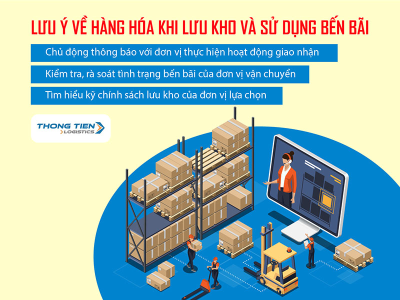 chi phí lưu kho và bến bãi khi vận chuyển hàng nguyên xe đi xa