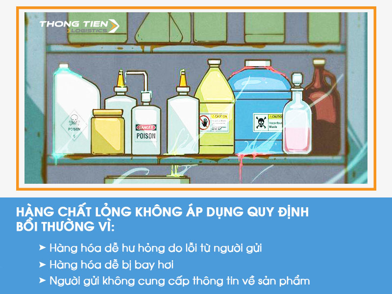 hàng hóa chất lỏng bị hư hỏng