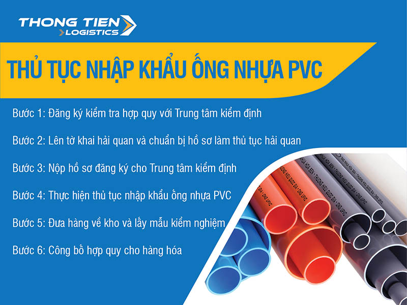 thủ tục nhập khẩu ống nhựa PVC