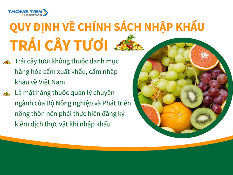 thủ tục nhập khẩu trái cây tươi