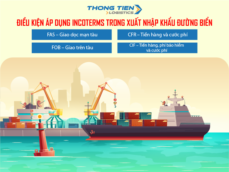 Các điều kiện Incoterms khi xuất khẩu theo đường biển