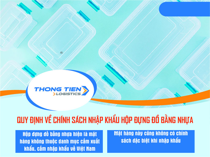 thủ tục nhập khẩu hộp đựng đồ bằng nhựa