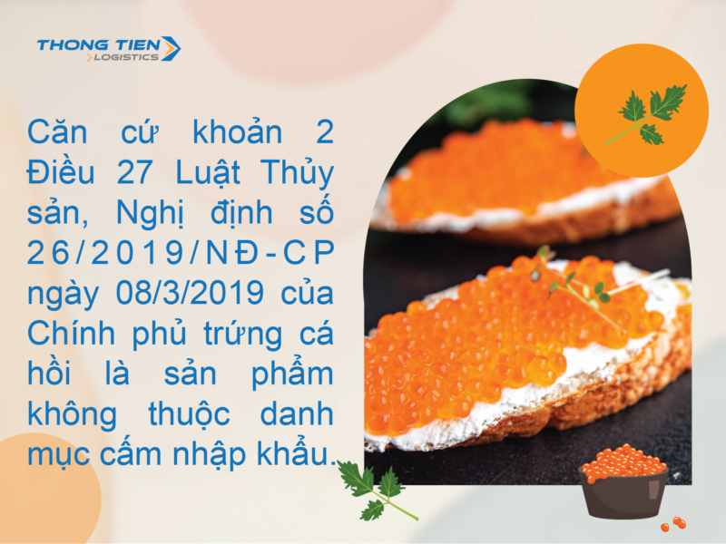 Thủ tục nhập khẩu trứng cá hồi