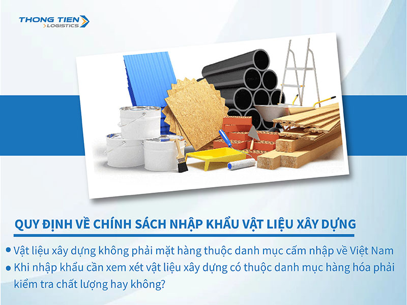 thủ tục nhập khẩu vật liệu xây dựng