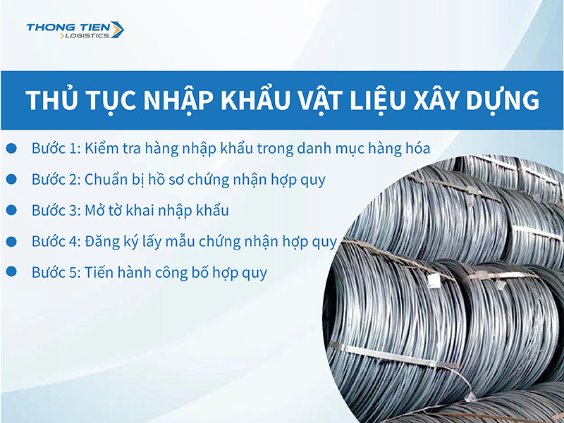 thủ tục nhập khẩu vật liệu xây dựng