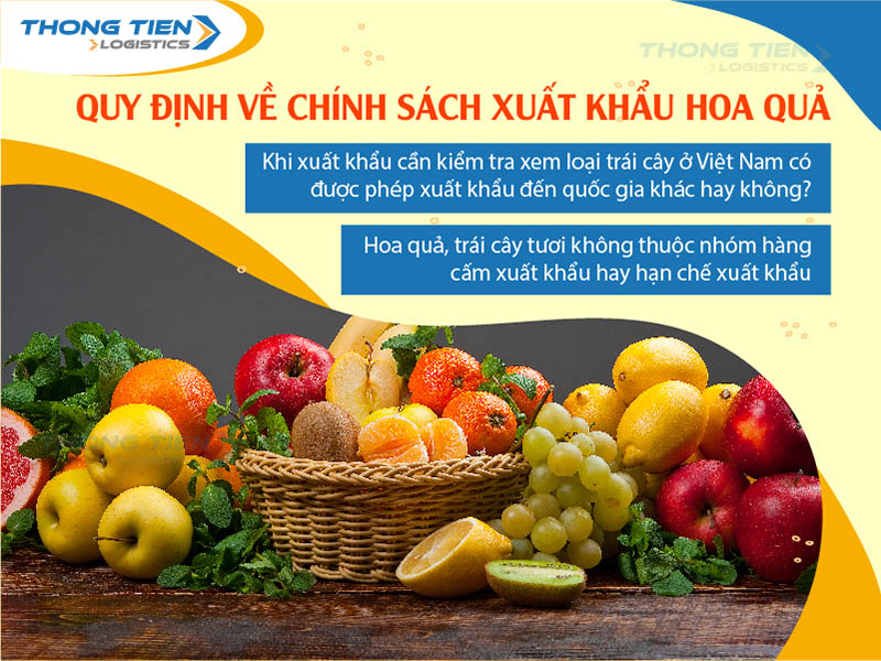 thủ tục xuất khẩu hoa quả