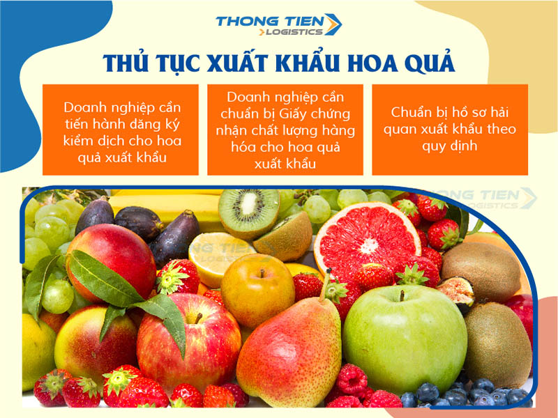 thủ tục xuất khẩu hoa quả