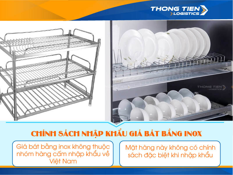 Thủ tục nhập khẩu giá bát bằng inox