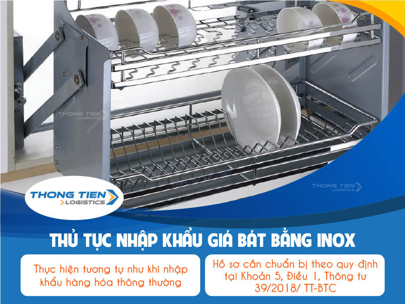 Thủ tục nhập khẩu giá bát bằng inox