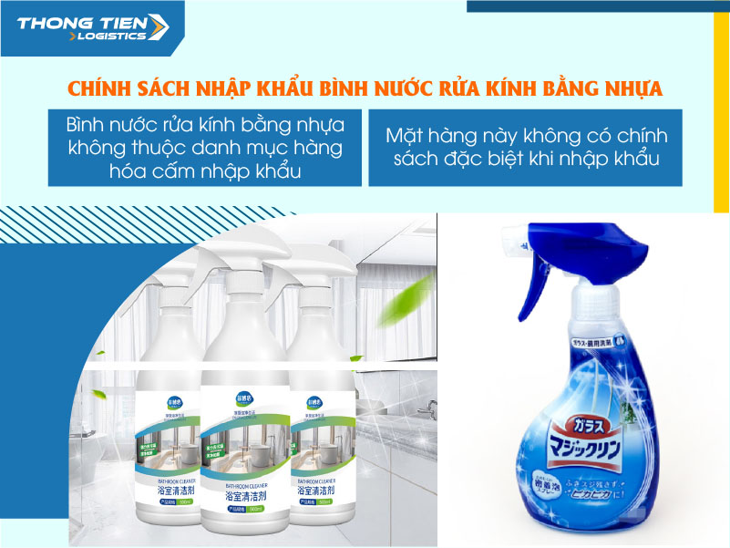 thủ tục nhập khẩu bình nước rửa kính bằng nhựa