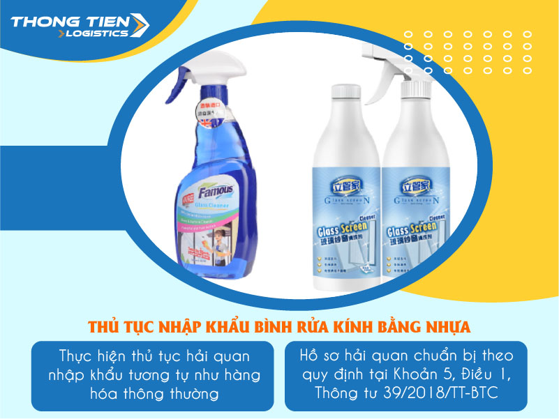 thủ tục nhập khẩu bình nước rửa kính bằng nhựa