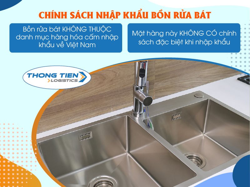 thủ tục nhập khẩu bồn rửa bát