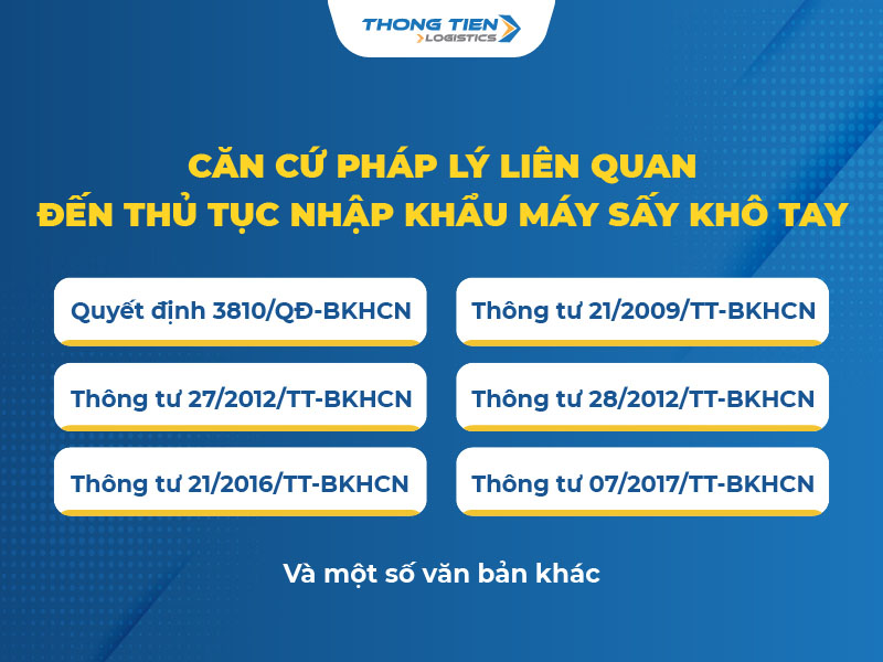 thủ tục nhập khẩu máy sấy khô tay