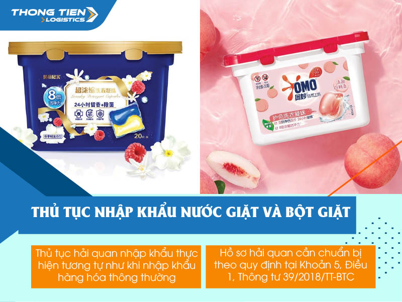 thủ tục nhập khẩu nước giặt và bột giặt