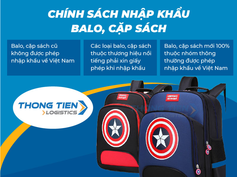 thủ tục nhập khẩu balo