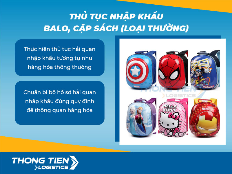 thủ tục nhập khẩu balo