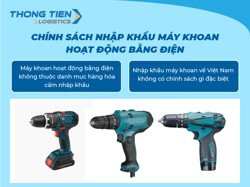 thủ tục nhập khẩu máy khoan hoạt động bằng điện