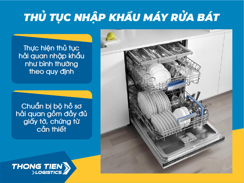 thủ tục nhập khẩu máy rửa bát