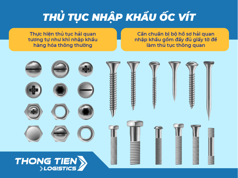 Thủ tục nhập khẩu ốc vít