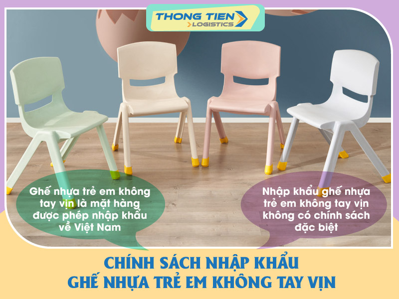 thủ tục nhập khẩu ghế nhựa trẻ em không tay vịn