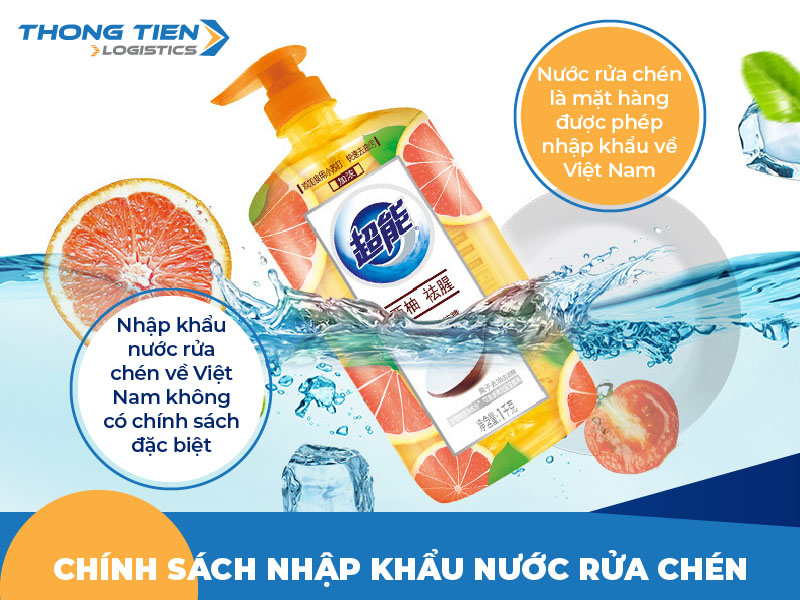 Thủ tục nhập khẩu nước rửa chén