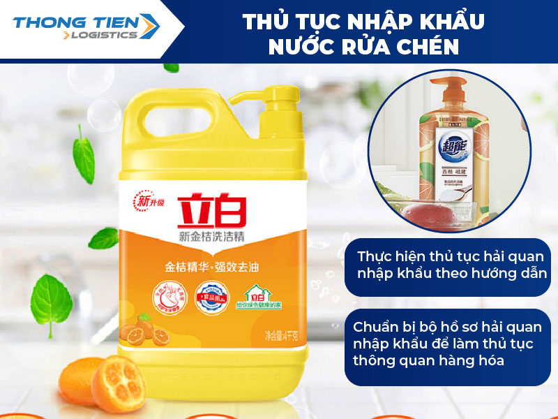 Thủ tục nhập khẩu nước rửa chén