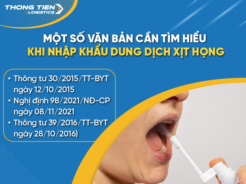 thủ tục nhập khẩu dung dịch xịt họng