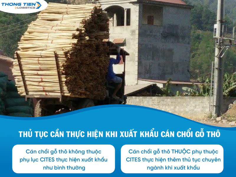 Thủ tục xuất khẩu cán chổi gỗ thô