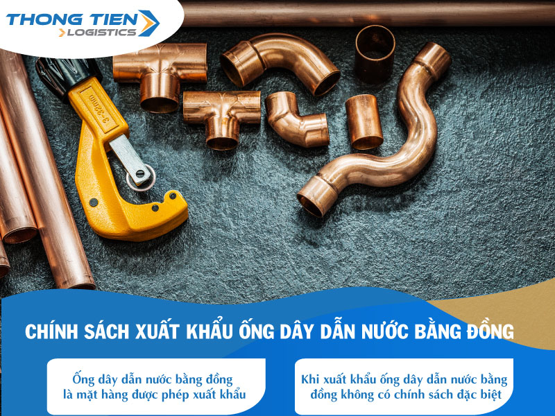 thủ tục xuất khẩu ống dây dẫn nước bằng đồng