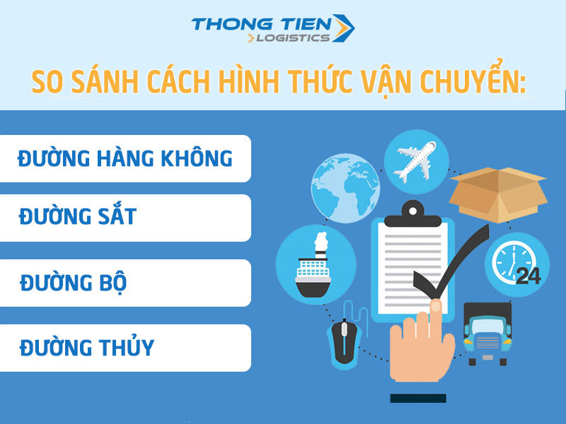 so sánh các hình thức vận chuyển